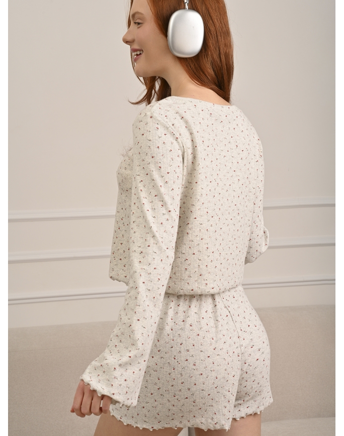 Женская пижама из трикотажа пуантель с вышивкой (Арт. 5257TQP)